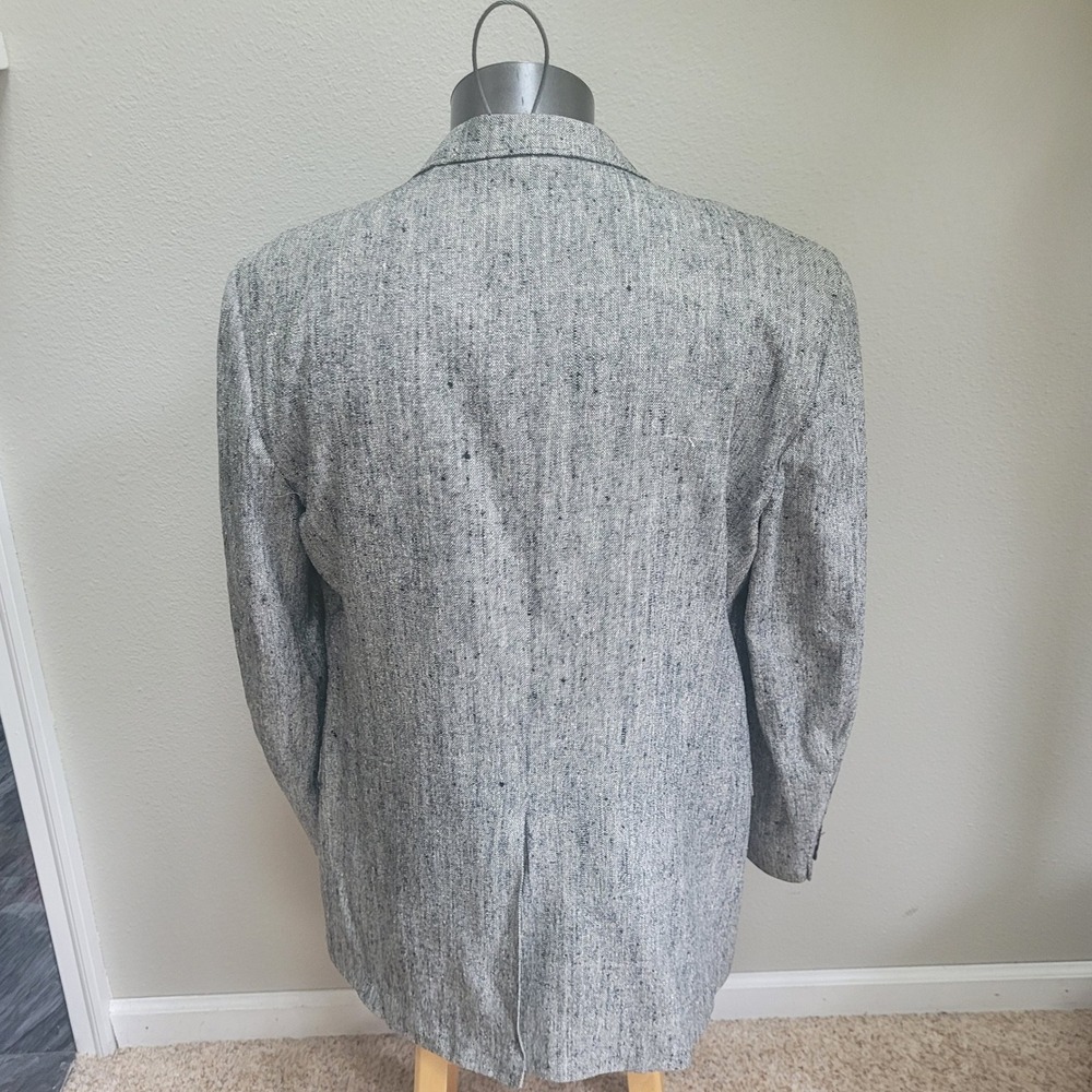 Savile Row Blazer 2 Button Coat Jacket Black Herringbone 34L - Picture 7 of 11